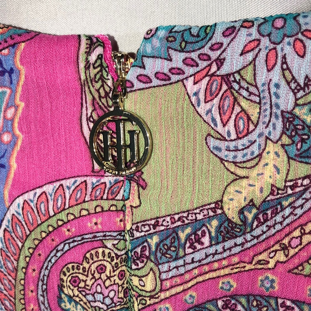 NWOT Tommy Hilfiger Colorful Sheer Paisley Spring Dress Sz 8 - Picture 8 of 11